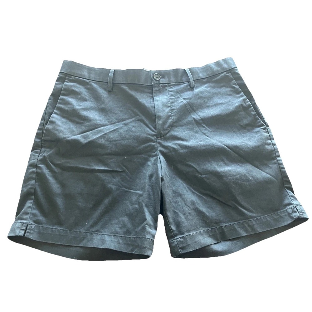 Banana Republic Chino Shorts Mens 33 Black Mid Rise Flat Front 7" Short